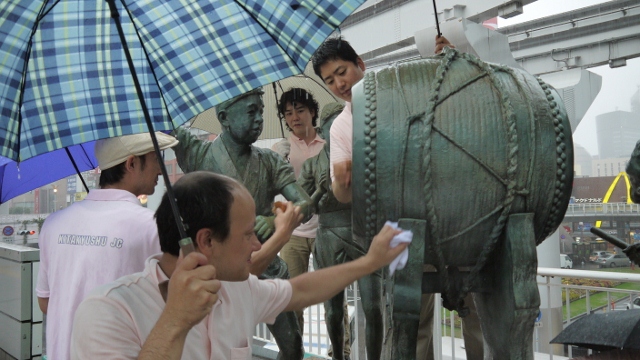 小倉祇園太鼓清掃